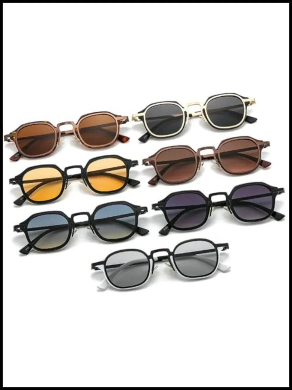 Punk Square Sunglasses Retro Gothic Metal Frame UV Protection Driving Shades
